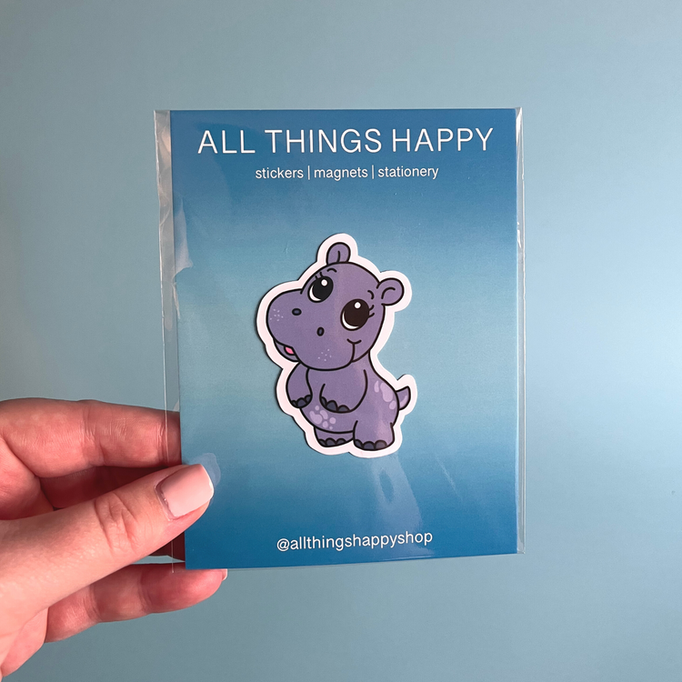 purple hippo sticker