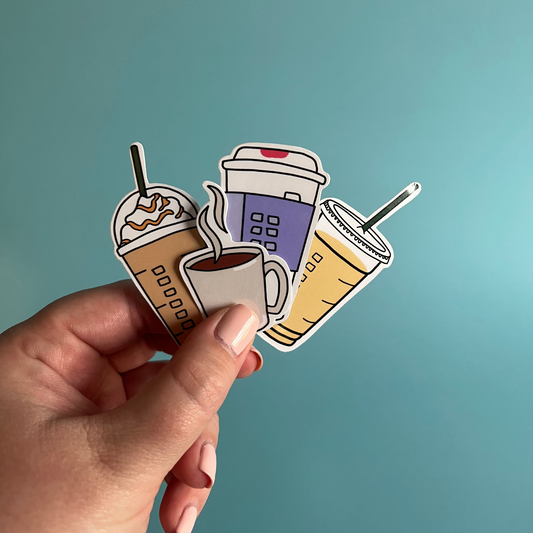 coffee cup sticker collection