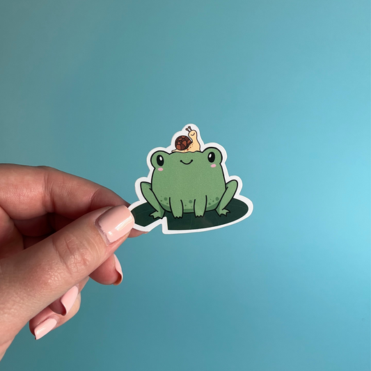 frog and snail sticker