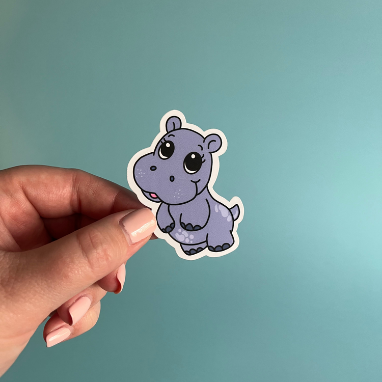 purple hippo sticker